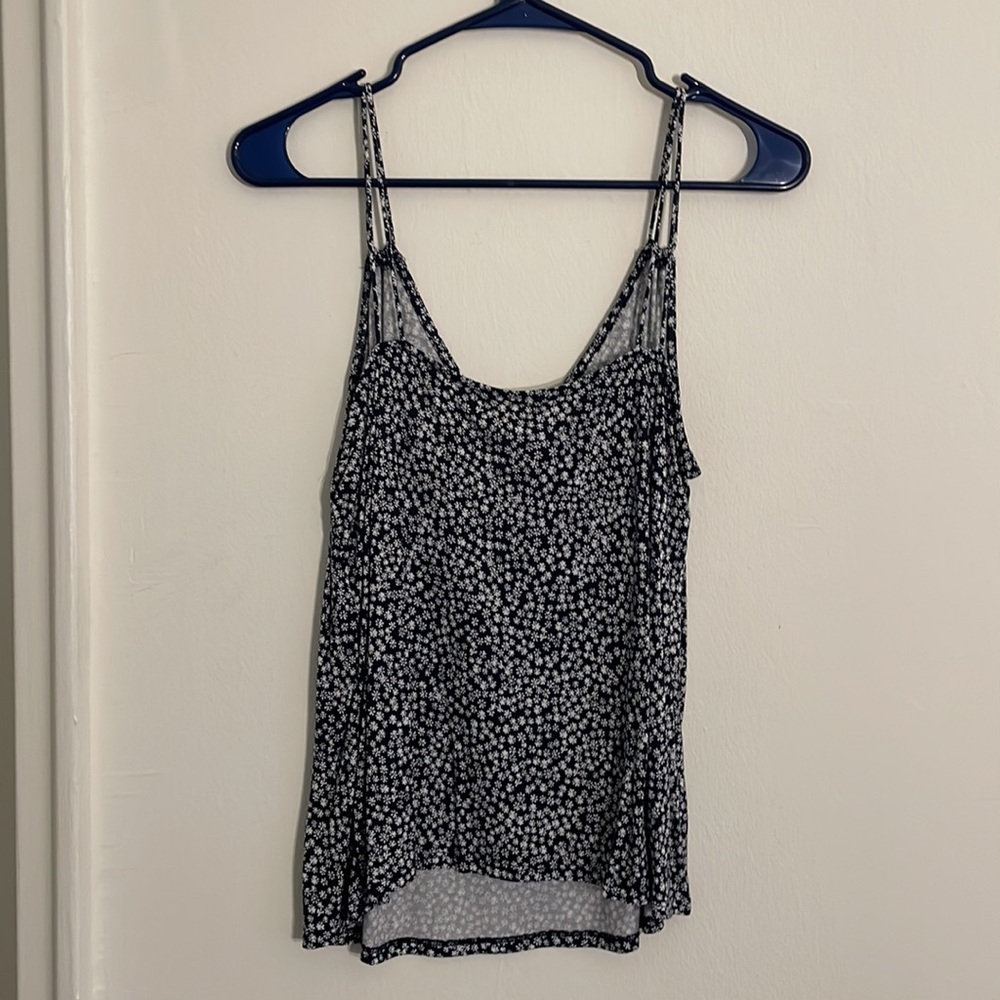 LOFT Blue Floral Tank - Picture 4 of 4